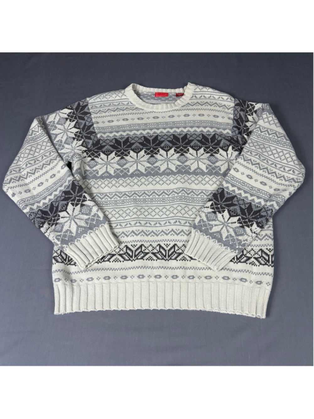 IZOD Fair Isle Snowflake Knit Sweater